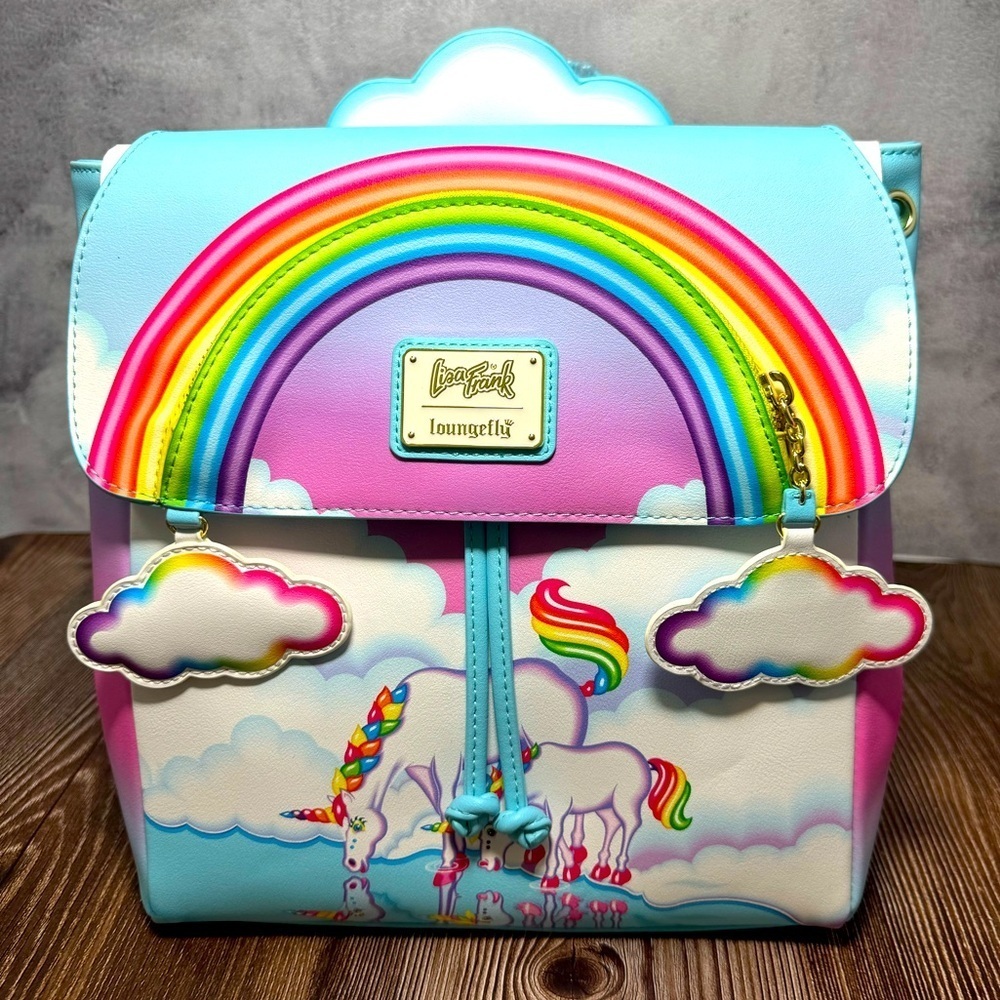 Loungefly Lisa Frank Unicorn Reflection Mini Backpack NWT​